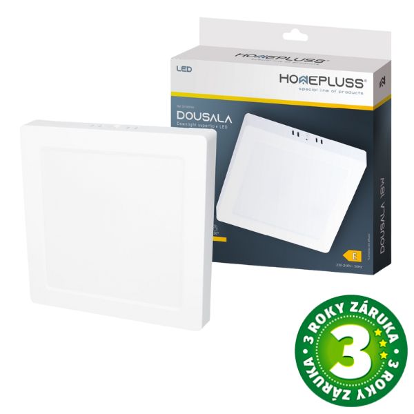 Prémiový přisazený LED panel 18W 1600lm, denní, čtvercový, 21,5cm, 3 roky